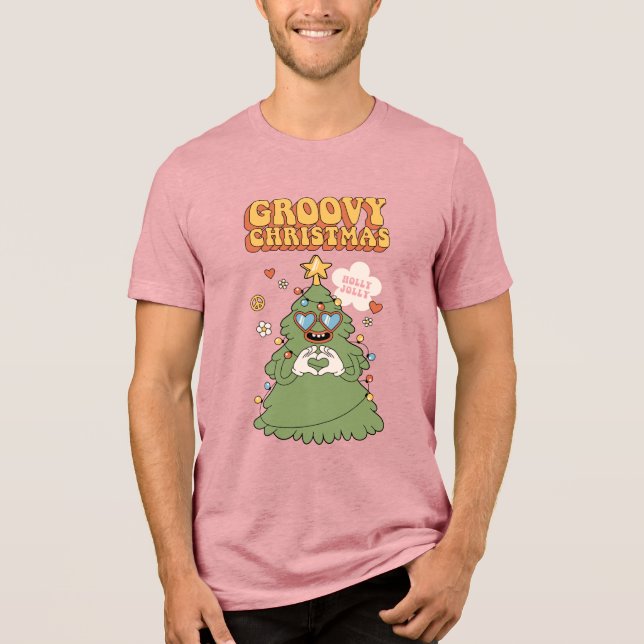 Groovy Julgran - Holly Jolly Vibes T Shirt (Framsida)