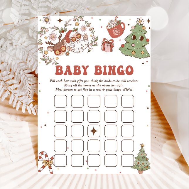 Groovy-jullåsskspelskortet Baby Bingo Games Card Inbjudningar (Skapare uppladdad)