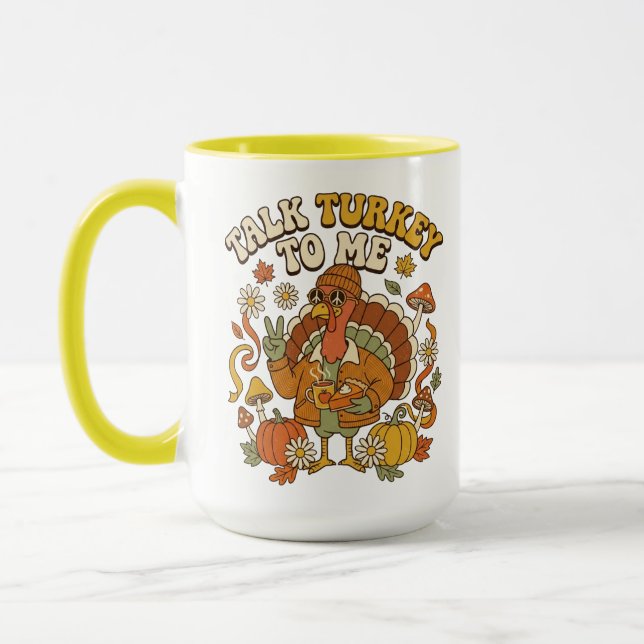 Groovy Kalkon Höst Kaffepaus Mugg (Vänster)