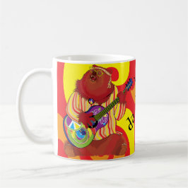 Groovy Kärlek Guitar Bear Coffee Mugg