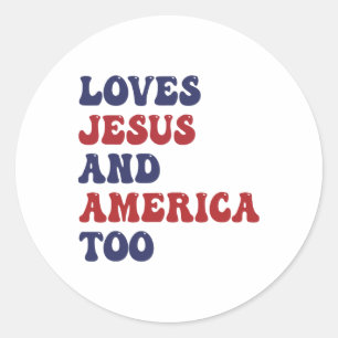 Groovy Kärlek Jesus och Amerika även Gud Christian Runt Klistermärke