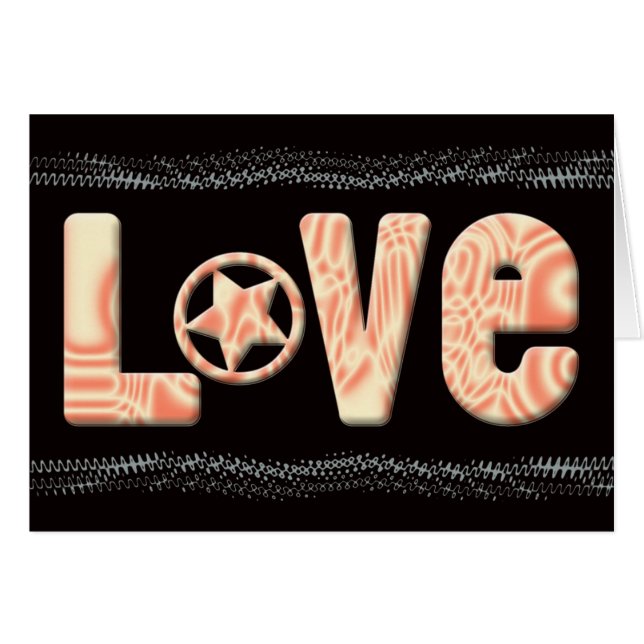 Groovy Kinda Kärlek-kort Hälsningskort (Framsidan Horizontal)