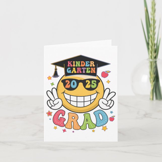 Groovy Kindergarten Student Lycklig Studenten Cl O Kort (Framsida)