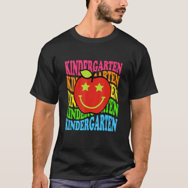 Groovy Kindergarten Vibes Retro Ansikte Lärare til T Shirt (Framsida)