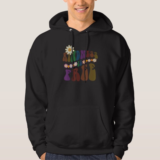 Groovy KINDNESS IS FREE Retro Anti Bullying Choose Hoodie (Framsida)