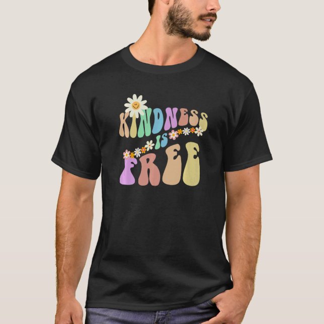 Groovy KINDNESS IS FREE Retro Stop Bullying Choose T Shirt (Framsida)