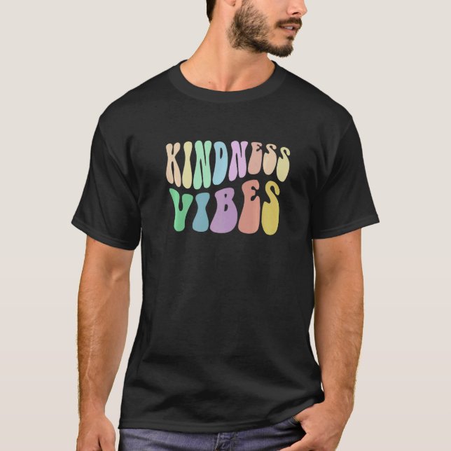 Groovy KINDNESS VIBES Choose Retro Be Kind Anti Bu T Shirt (Framsida)