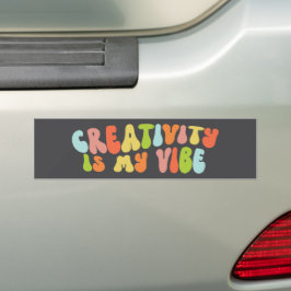 Groovy Kreativitet Är Min Vibe, Kreativ Konstnär Bildekal