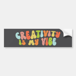 Groovy Kreativitet Är Min Vibe, Kreativ Konstnär Bildekal