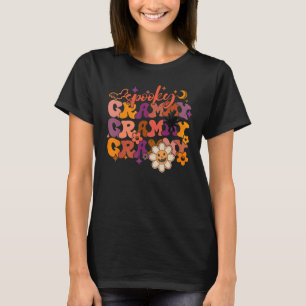 Groovy Kuslig Grammy Halloweenfest Blommig Grammy T Shirt