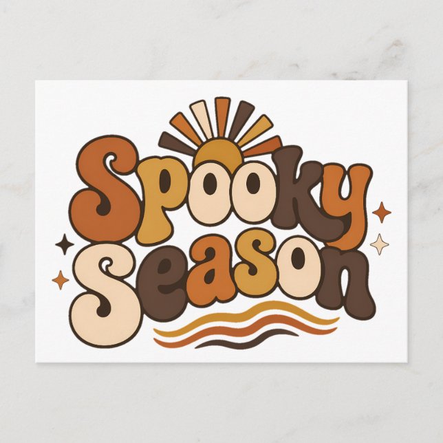 Groovy Kuslig Säsong Retro Halloween Postkort Vykort (Framsida)