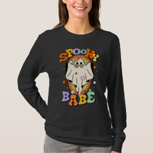 Groovy kusliga baby-vibbar Retro blommig spöke hip T Shirt