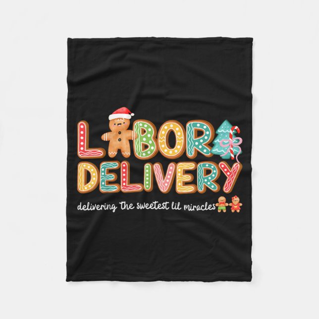 Groovy Labor And Delivery Christmas L&amp;d Nurse  Fleecefilt (Framsidan)