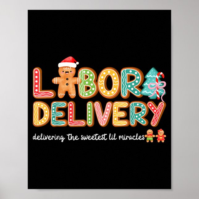 Groovy Labor And Delivery Christmas L&amp;d Nurse  Poster (Framsidan)