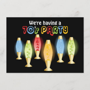 Groovy lamp70-talparty inbjudningar