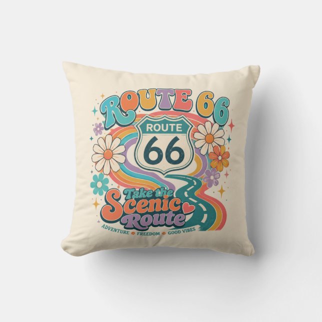 Groovy landskapsbetonad Mother Road-Accent Kudde (Framsida)