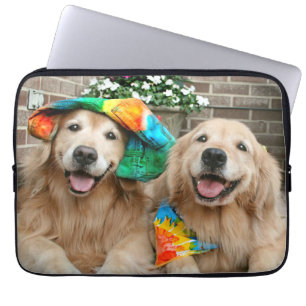 Groovy laptop sleeve för guld- Retriever