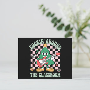Groovy Lärare Xmas Rockin' Around The Classroom Helg Vykort