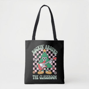 Groovy Lärare Xmas Rockin' Runt Klassrummet Tygkasse