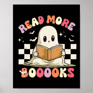 Groovy Läs mer Bokar Cute Ghost Boo Funny Hallow Poster
