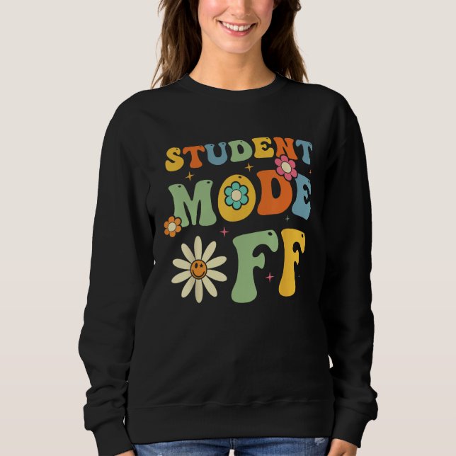 Groovy Last Day Of School Student Mode Off Summer  T Shirt (Framsida)