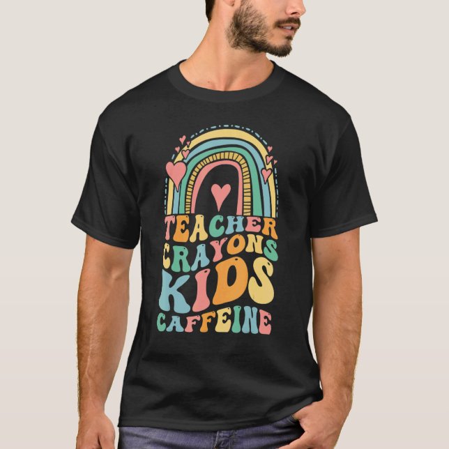 Groovy Last Day of School Teachers Crayons Kids Ca T Shirt (Framsida)