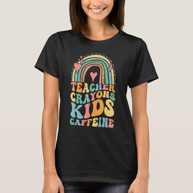Groovy Last Day of School Teachers Crayons Kids Ca T Shirt (Framsida)
