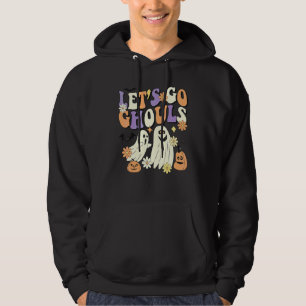 Groovy Låt oss gå spöken Blommig Ghost Hippie Hall Hoodie
