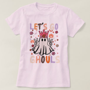 Groovy Låt oss Go Ghouls Halloween Ghost Outfit T Shirt