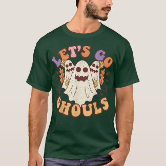 Groovy Låt oss Go Ghouls Retro Blommigt Ghost Cost T Shirt