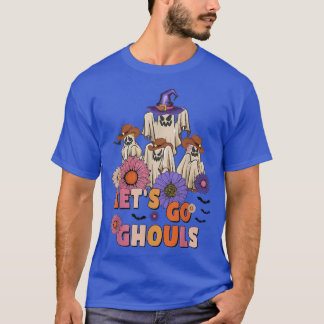 Groovy Låt oss Go Ghouls Retro Blommigt Ghost Cost T Shirt