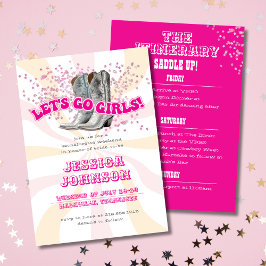 Groovy Låt oss Go Girls Westerna Bachelorette Part Inbjudningar