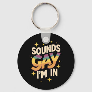 Groovy låter gay jag är med i HBT regnbågsstolthet Nyckelring