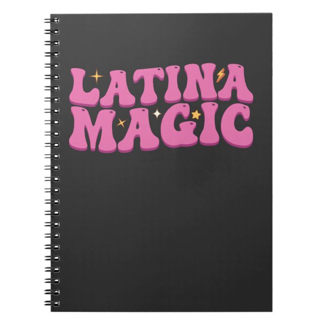 Groovy Latina Magi Söt Rosa Anteckningsbok (Framsidan)