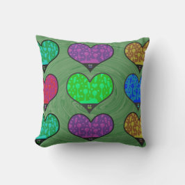 Groovy Lava Hearts Melty Roligt Sixties Vibes Kudde