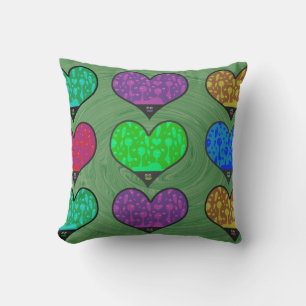 Groovy Lava Hearts Melty Roligt Sixties Vibes Kudde