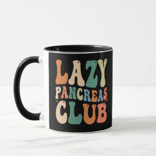 Groovy Lazy Pancreas Klubb Diabetes Awareness Funn Mugg