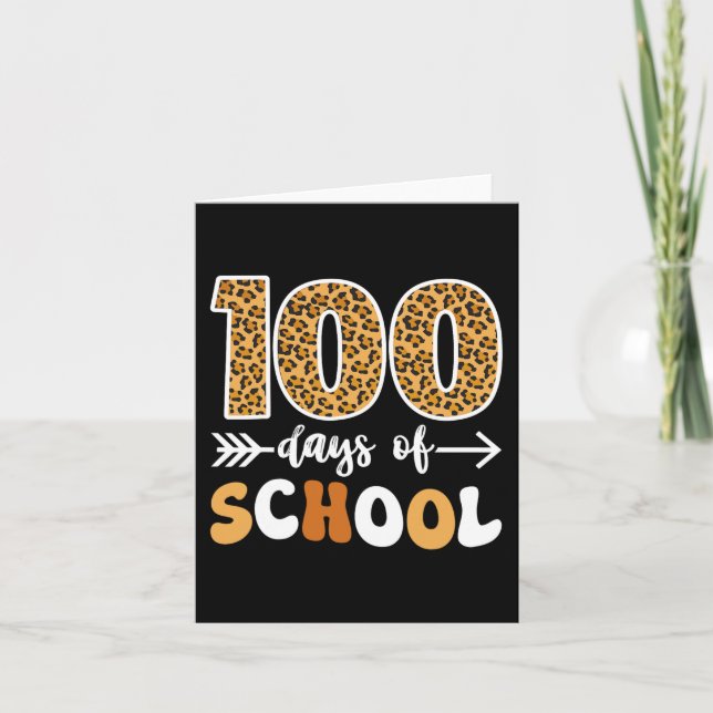 Groovy Leopard 100-dagen för skollärarbarn 10 Kort (Framsida)