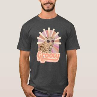 Groovy Leopard Modernt Pop Art Design retro T Shirt