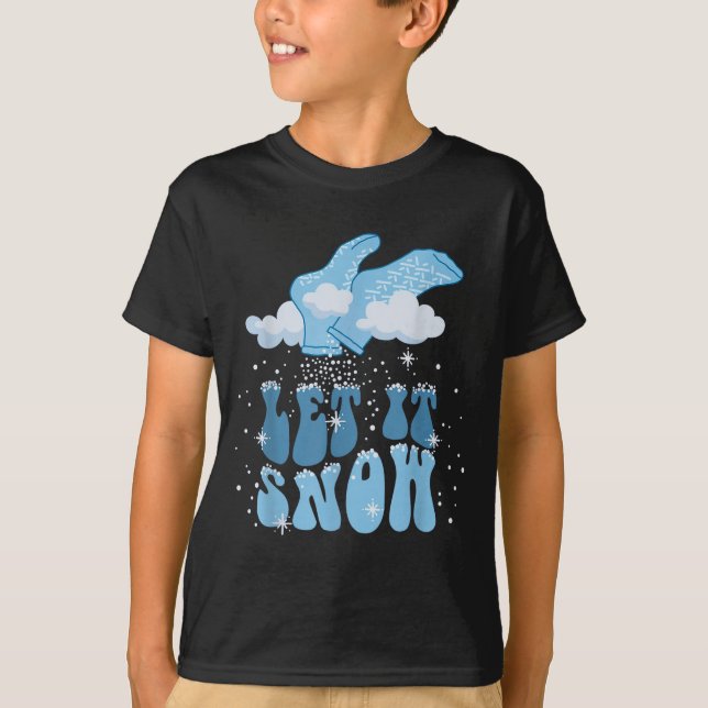 Groovy Let It Snow Pct Patient Care Tech Nurse Chr T Shirt (Framsida)