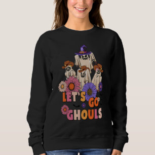 Groovy Let's Go Ghouls Retro Blommig Spök Kostym T Shirt