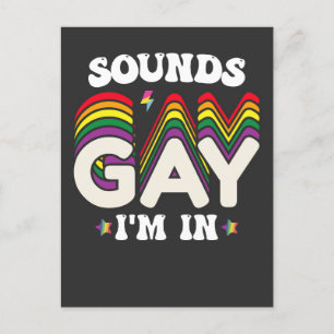 Groovy LGBT Pride Ljud Gay II in Inbjudan Vykort