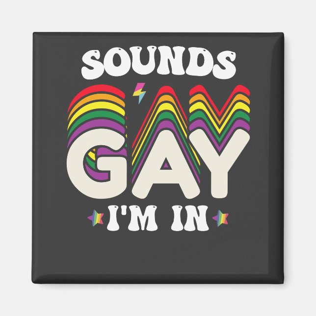 Groovy LGBT Pride Ljud Gay II in Magnet (Framsidan)