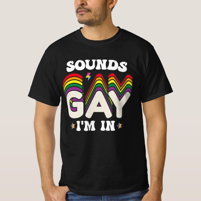Groovy LGBT Pride Ljud Gay II in T Shirt (Framsida)