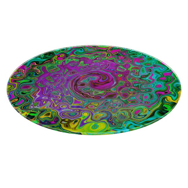 Groovy Lila Abstrakt Retro Liquid Swirl (Hörn)