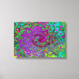 Groovy Lila Abstrakt Retro Liquid Swirl Canvastryck