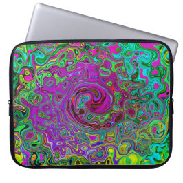 Groovy Lila Abstrakt Retro Liquid Swirl Laptop Fodral