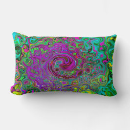 Groovy Lila Abstrakt Retro Liquid Swirl Lumbarkudde