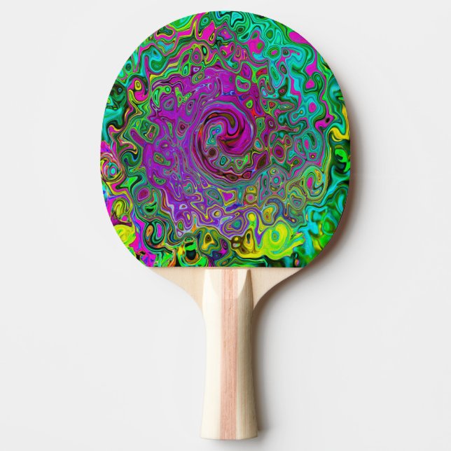 Groovy Lila Abstrakt Retro Liquid Swirl Pingisracket (Framsidan)