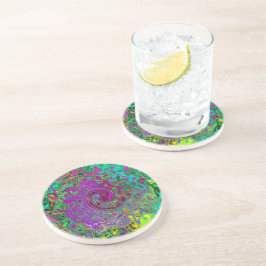 Groovy Lila Abstrakt Retro Liquid Swirl Underlägg